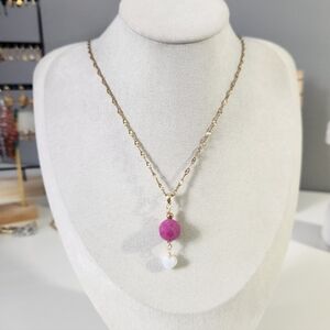 Handmade Ruby And Moonstone Necklace